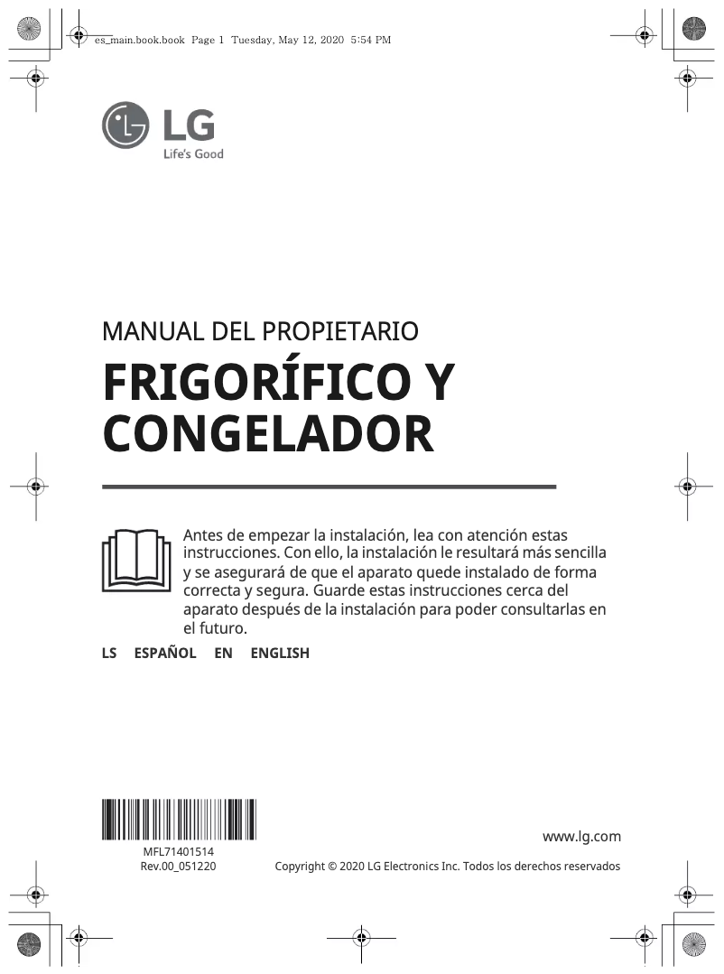 Page 1 de la notice Manuel utilisateur LG GS65MPP1