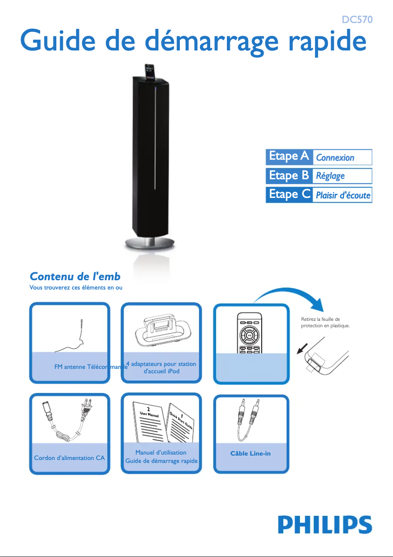 Page n°1 - Guide de démarrage rapide Philips DC570