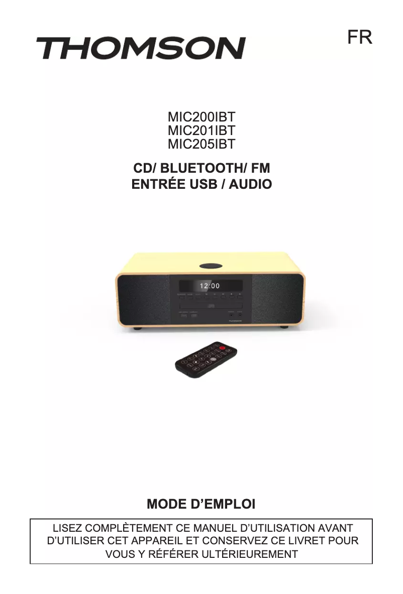 Page 1 de la notice Manuel utilisateur Thomson MIC201IBT