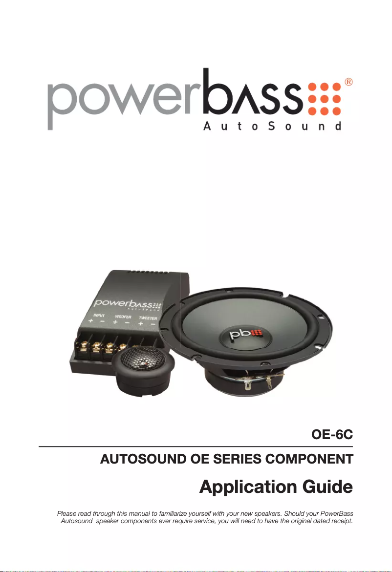 Page n°1 - Manuel utilisateur PowerBass OE-6C