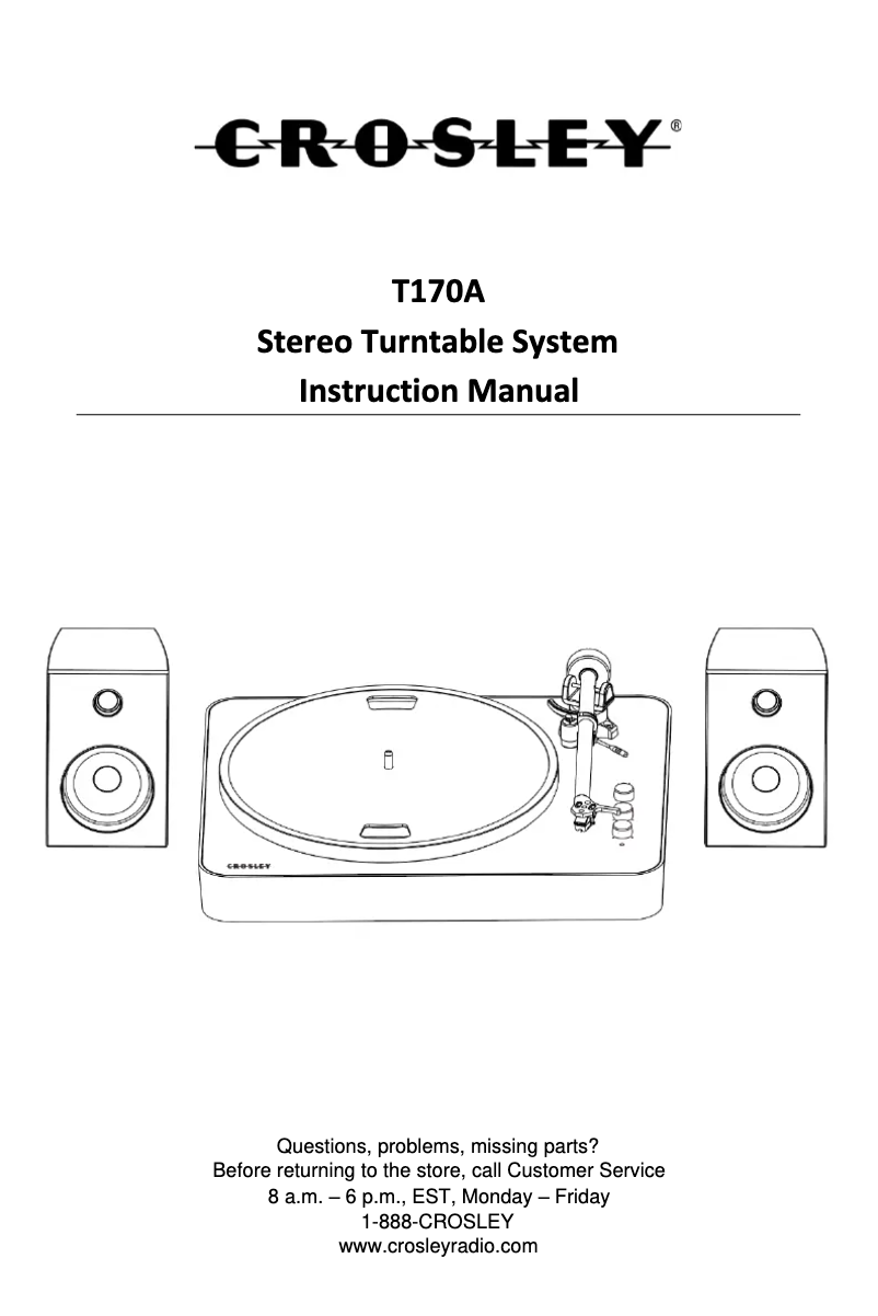 Page 1 de la notice Manuel utilisateur Crosley T170A
