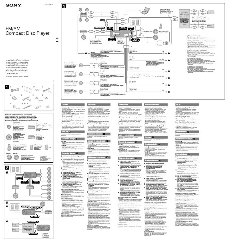 Image de la première page du manuel de l'appareil CDX-H910UI