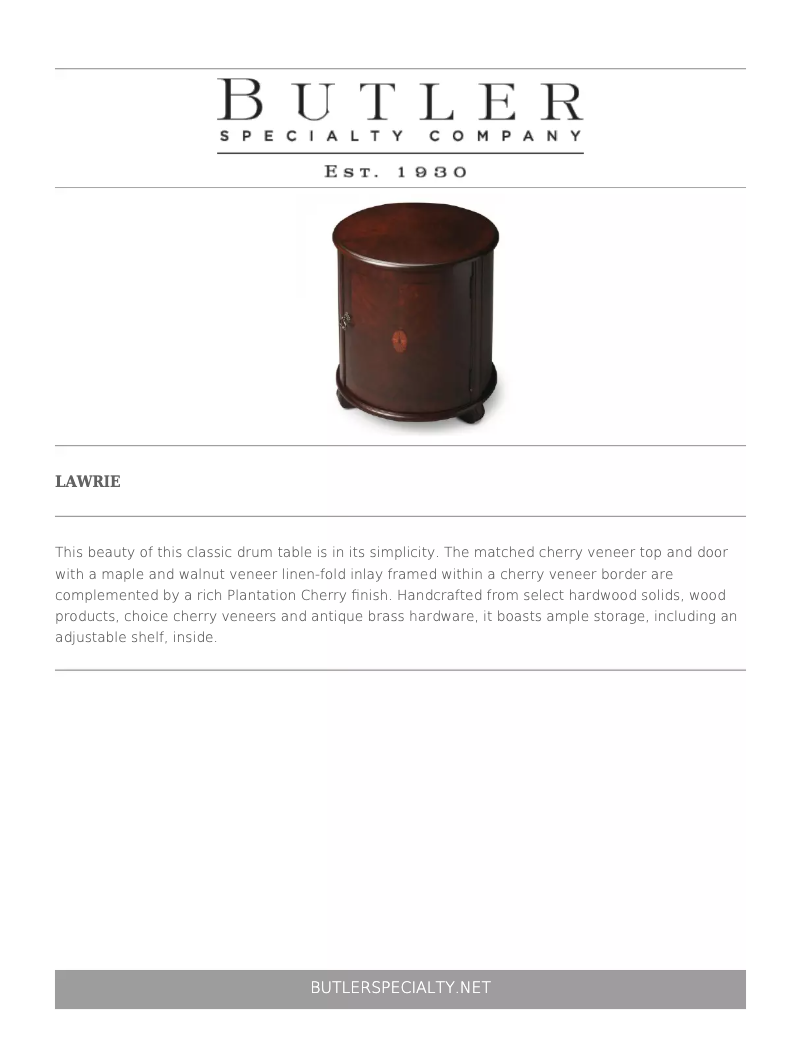 Page n°1 - Manuel utilisateur Butler Lawrie