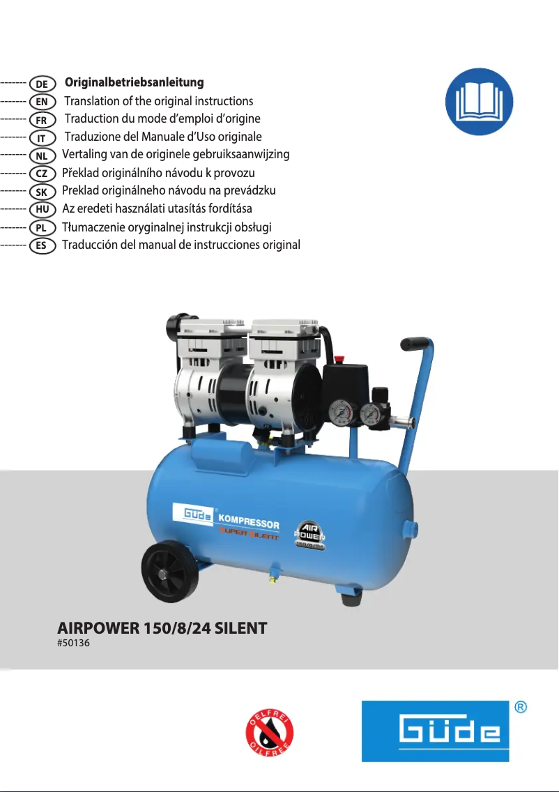 Page n°1 - Manuel utilisateur Güde Kompressor Airpower 150/8/24 SILENT
