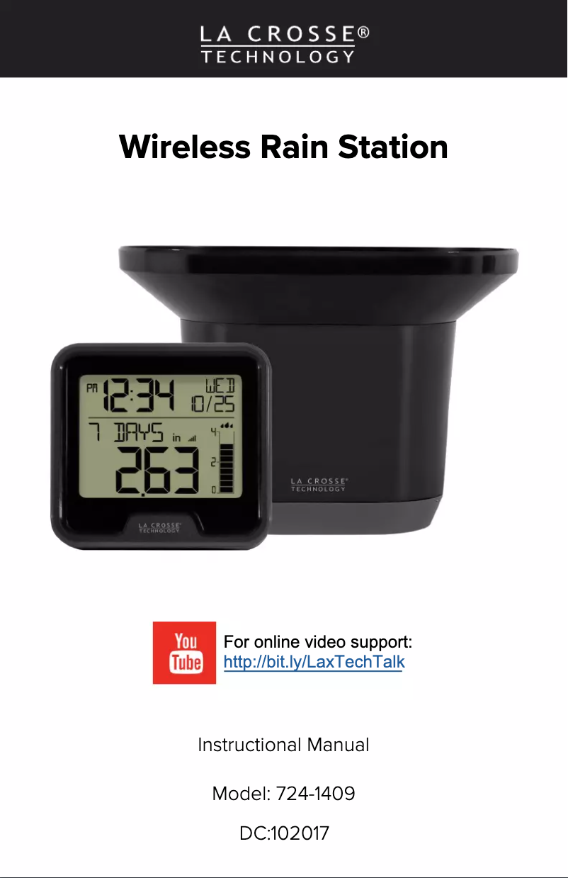 Page 1 de la notice Manuel utilisateur La Crosse Technology 724-1409