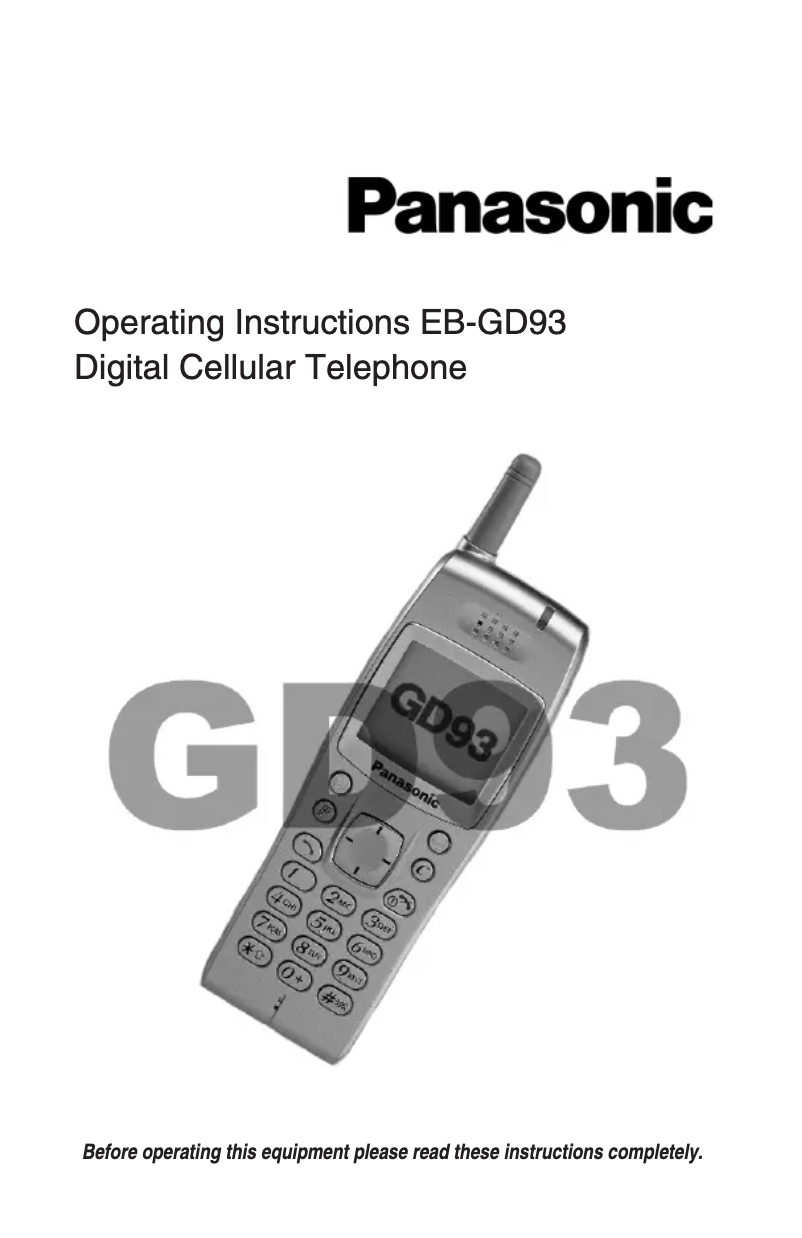 Página 1 del manual Manual de usuario Panasonic GD93