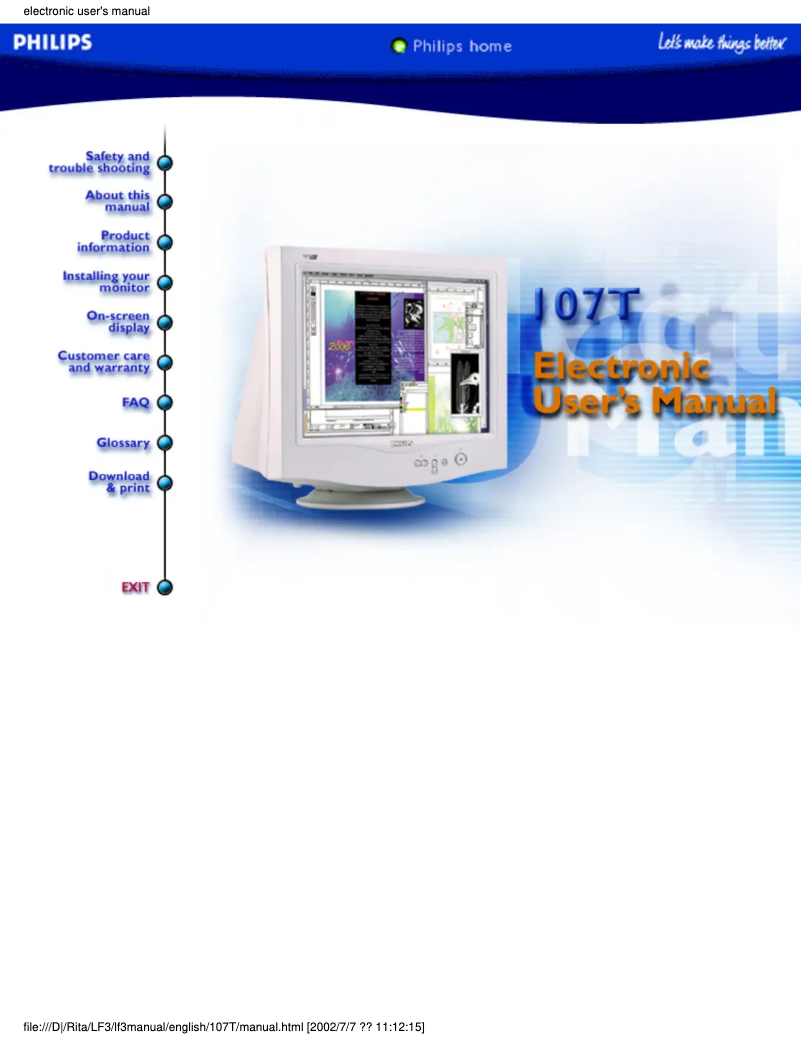 First page image of the manual for 107T41