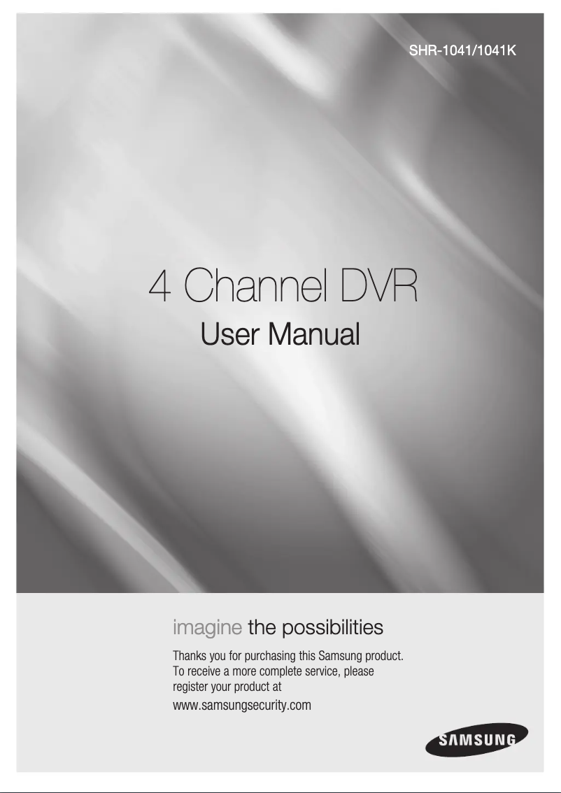 Page n°1 - Manuel utilisateur Samsung SHR-1041K