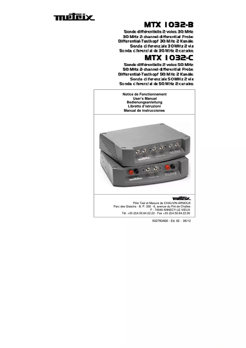 Image de la première page du manuel de l'appareil MTX 1032