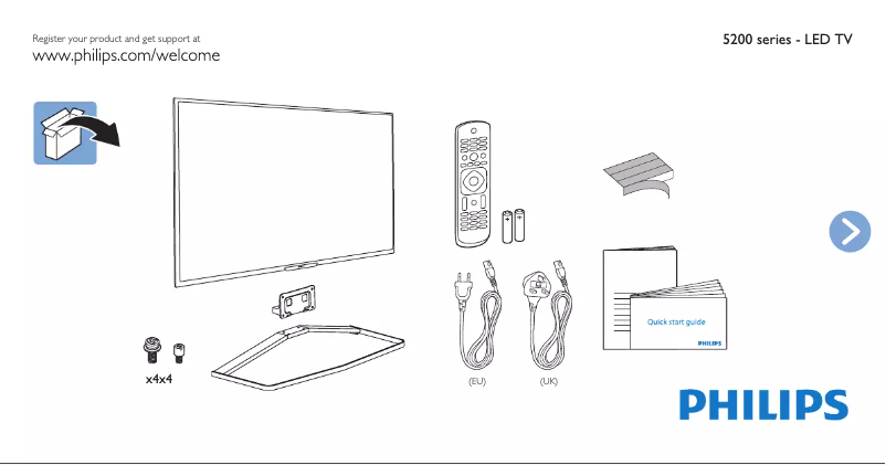 Página 1 del manual Guía de inicio rápido Philips 5000 series 55PFH5209