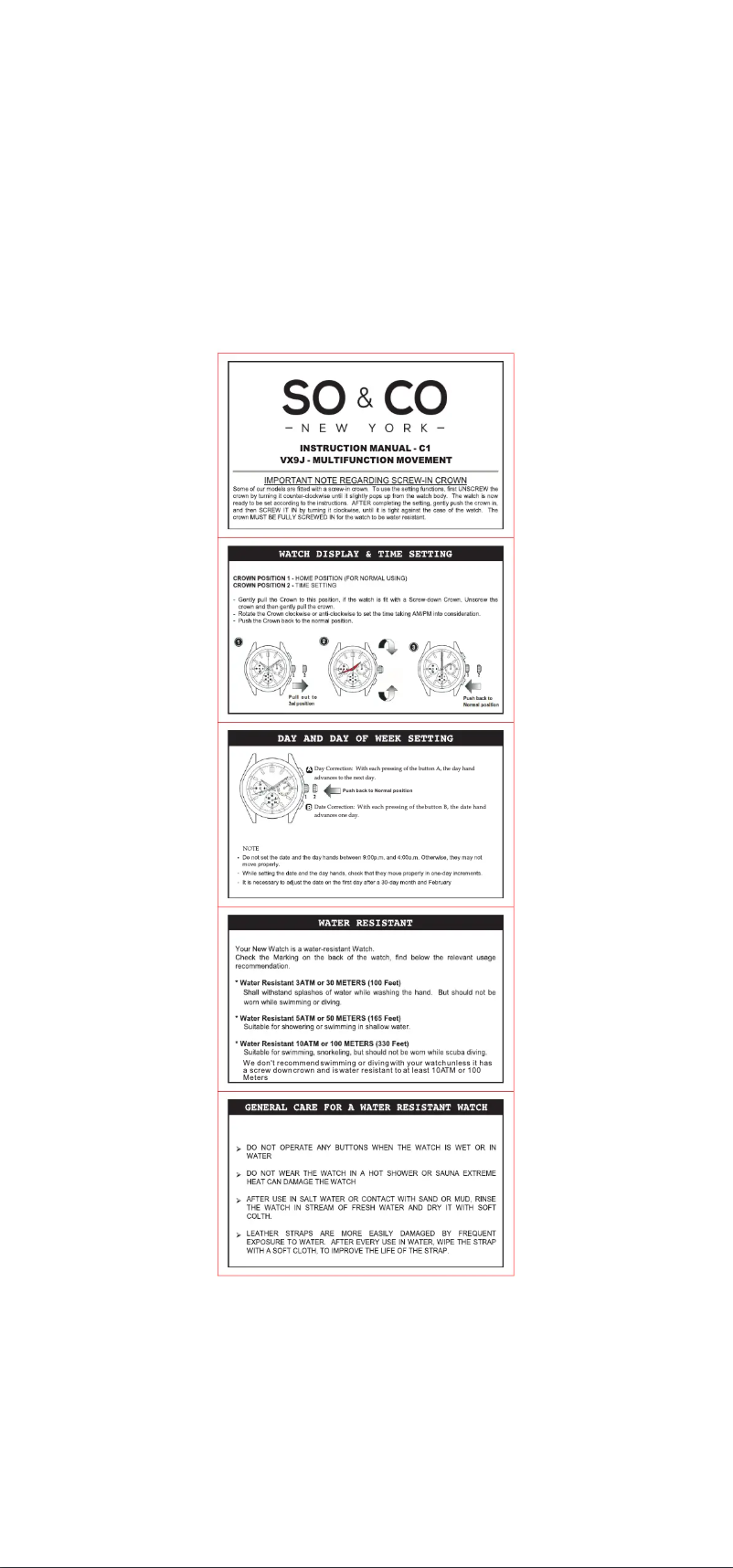 Page 1 de la notice Manuel utilisateur So & Co Hudson 5032