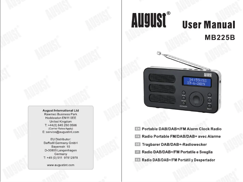 Image de la première page du manuel de l'appareil MB225