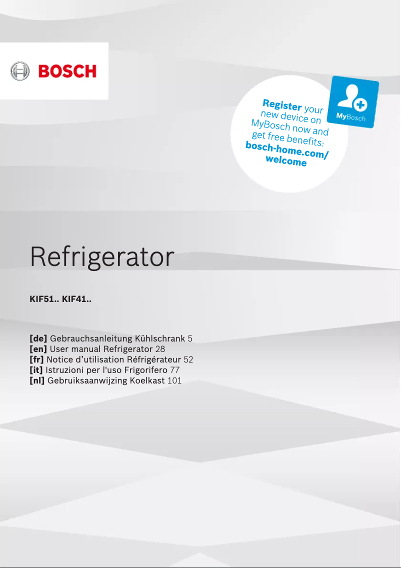 Page 1 of the manual User Manual Bosch KIF51SDD0