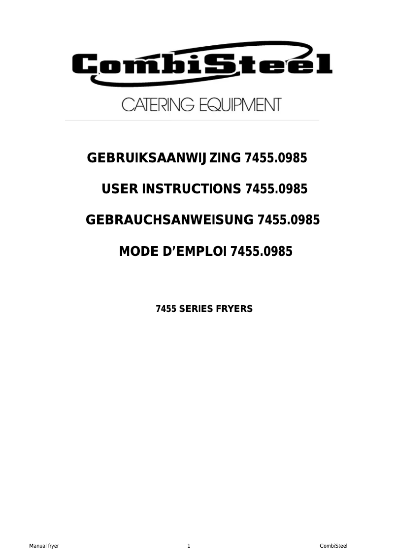 Page 1 de la notice Manuel utilisateur CombiSteel 7455.0985