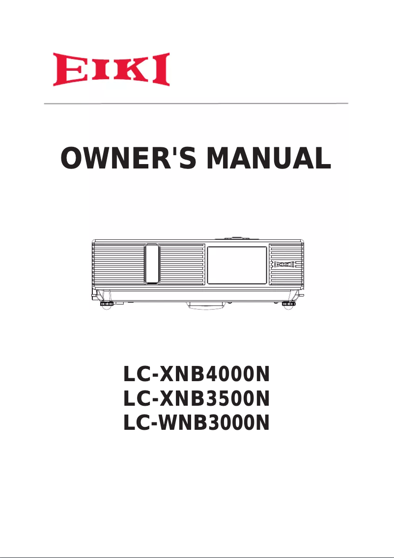 Page n°1 - Manuel utilisateur EIKI LC-WNB3000N