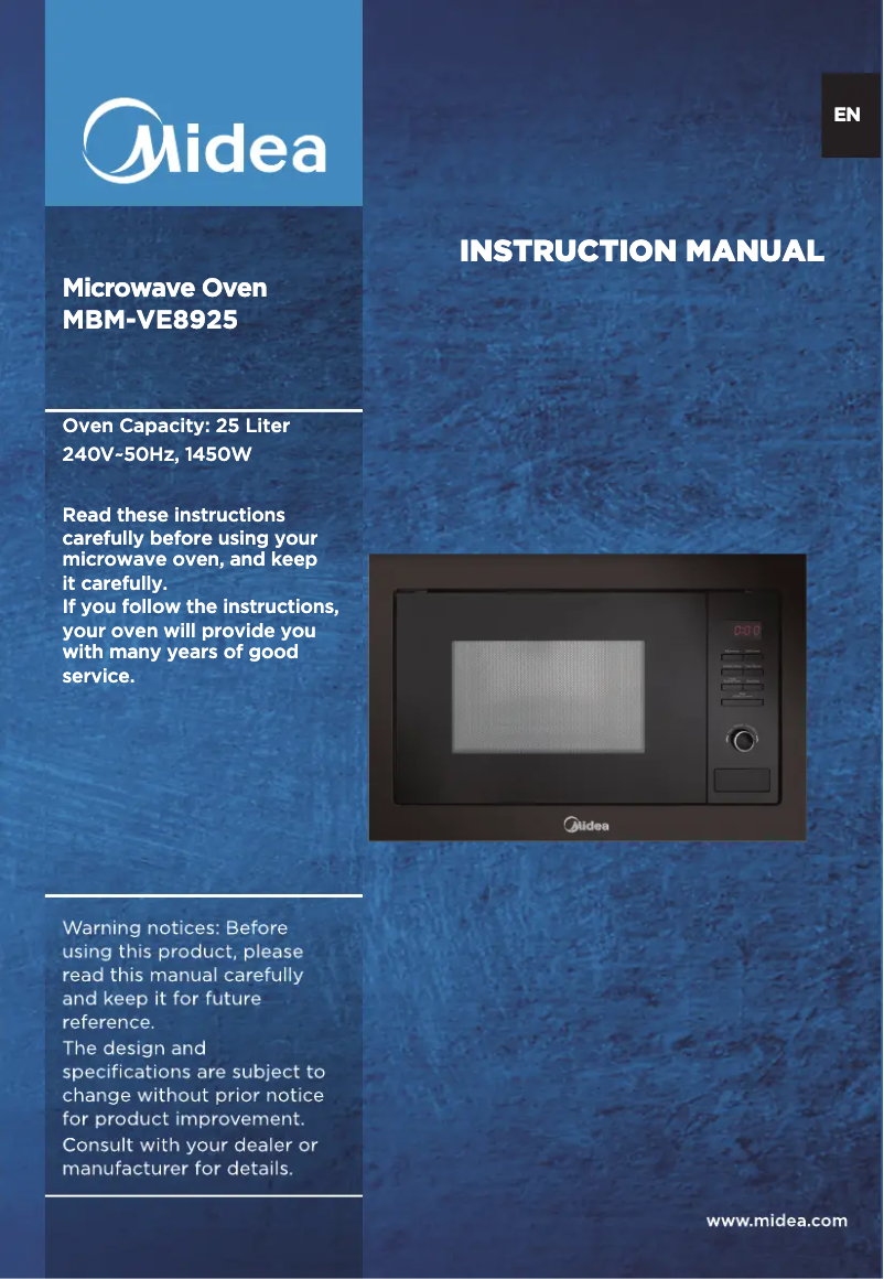 Page n°1 - Manuel utilisateur Midea MBM-VE8925