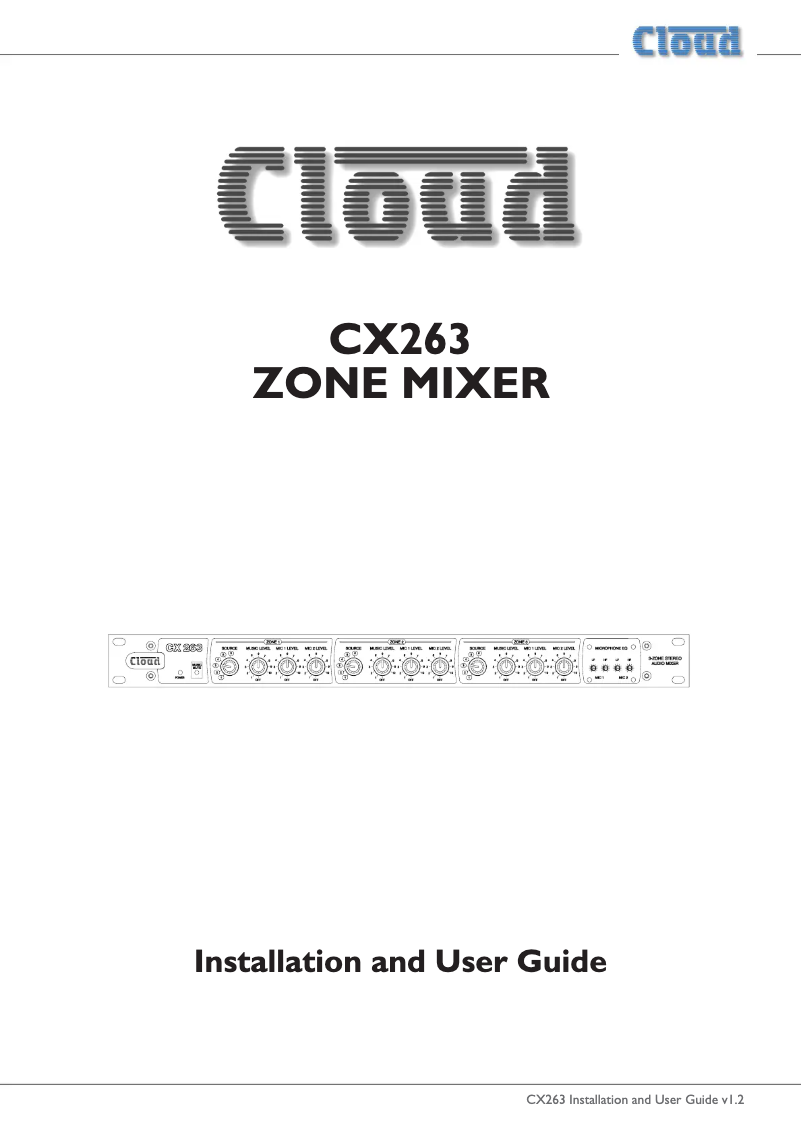 Page 1 of the manual User Manual Cloud CX263