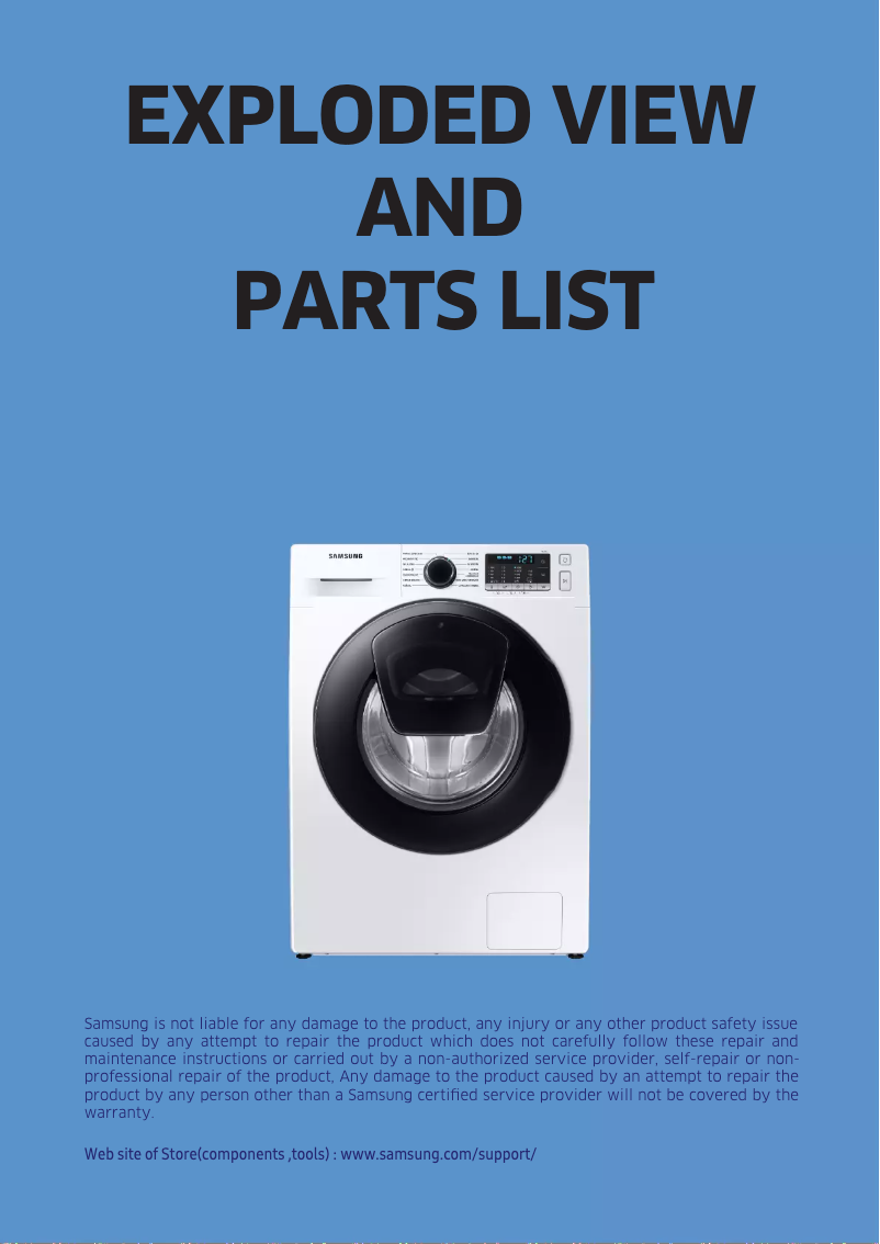 Página 1 del manual Ficha técnica Samsung WW80AA126AE