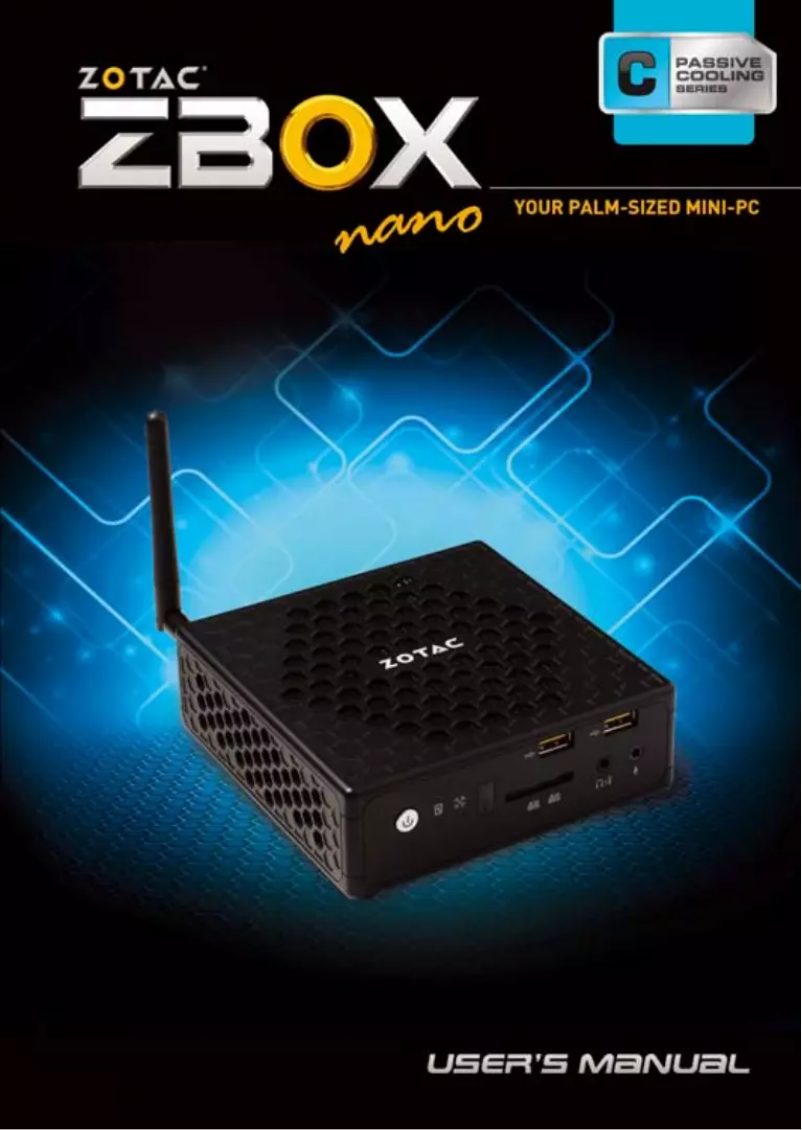 Image de la première page du manuel de l'appareil ZBOX CI320 nano Plus