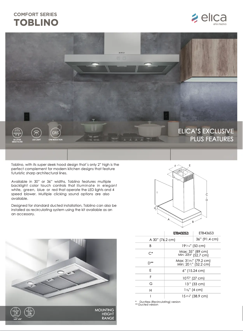 Image de la première page du manuel de l'appareil Toblino ETB430S3