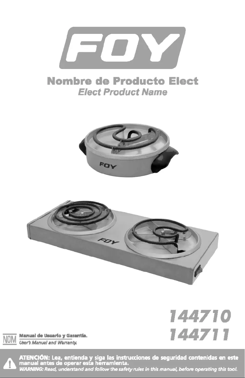 Page 1 de la notice Manuel utilisateur FOY 144710