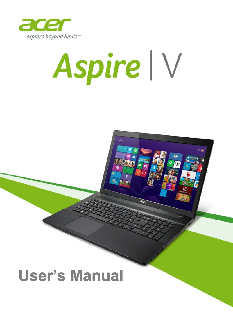 Image de la première page du manuel de l'appareil Aspire V3-772G-7660