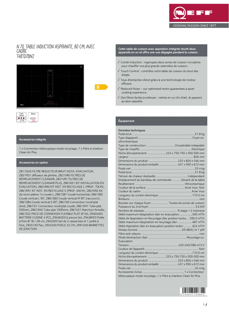 Image de la première page du manuel de l'appareil T48TD7BN2