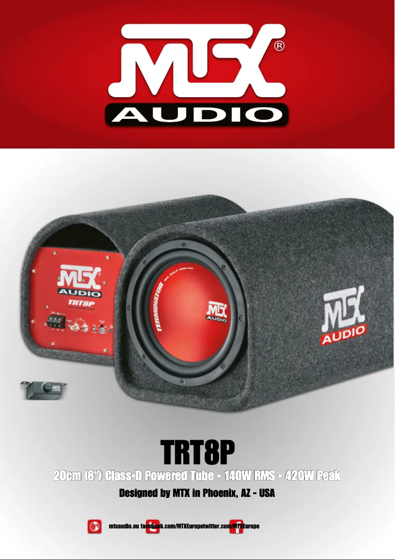 Page n°1 - Manuel utilisateur MTX Audio TRT8P