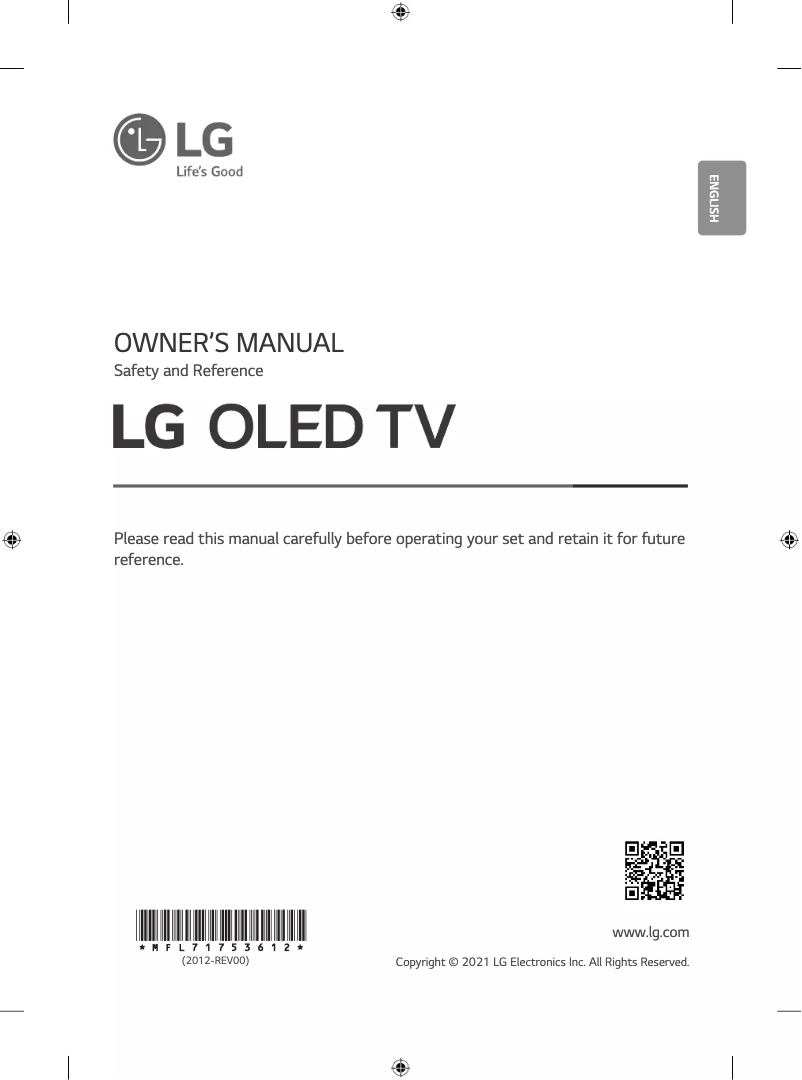 Image de la première page du manuel de l'appareil OLED77G1PVA.AMAG