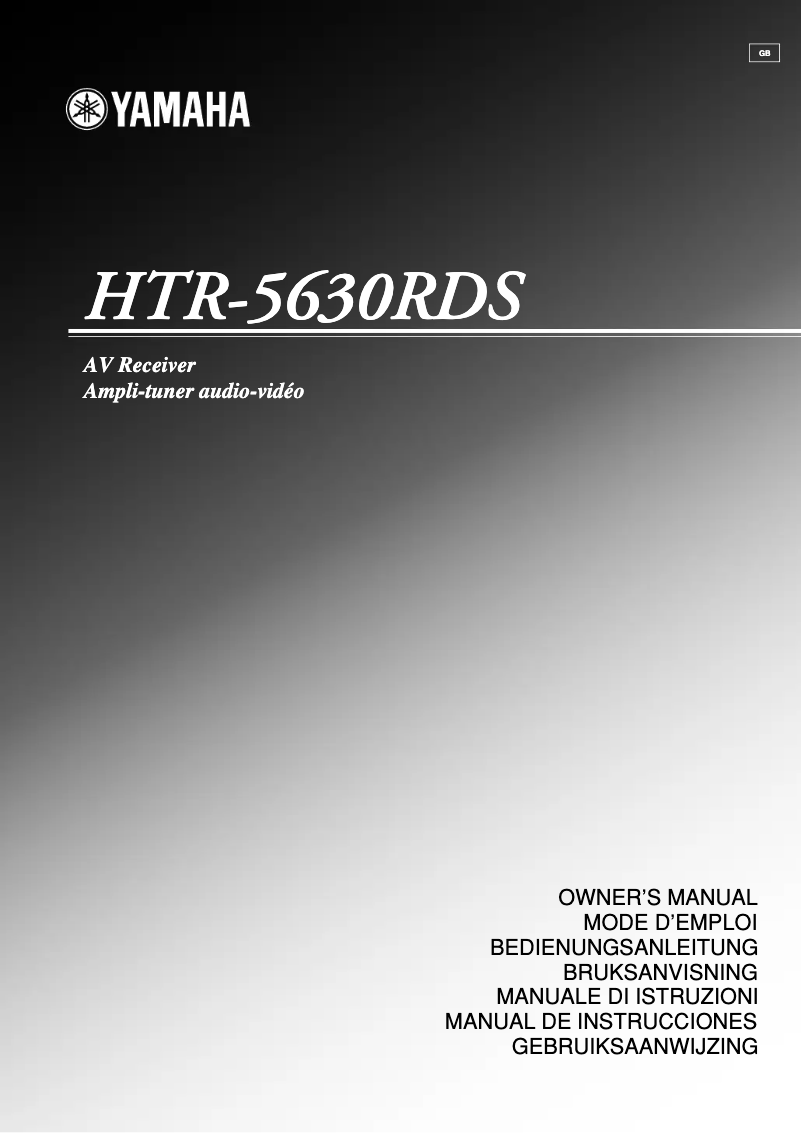 Page n°1 - Manuel utilisateur Yamaha HTR-5630RDS