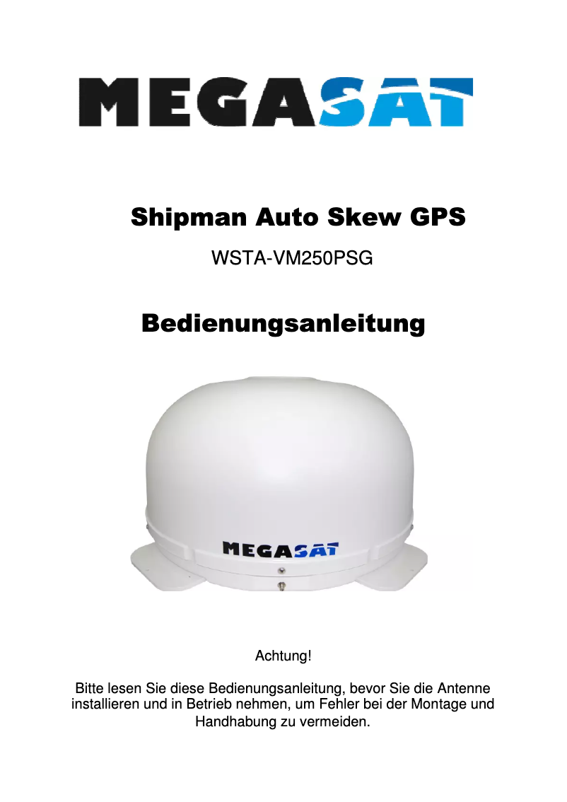 Image de la première page du manuel de l'appareil Shipman Auto Skew GPS WSTA-VM250PSG