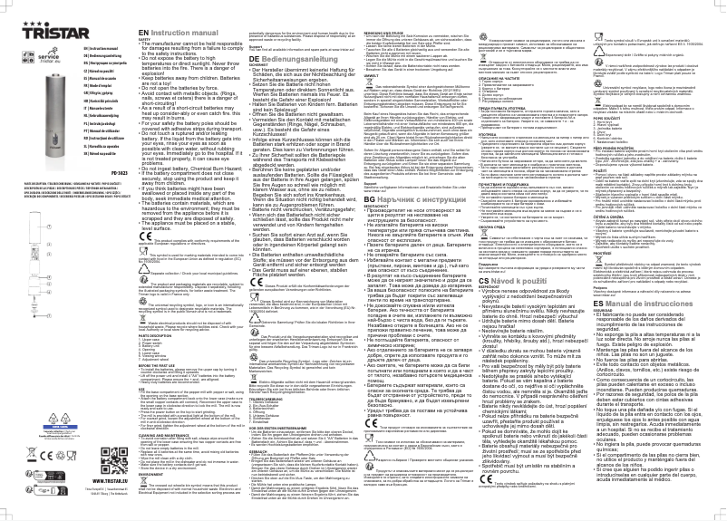 Page 1 de la notice Manuel utilisateur TriStar PD-3823