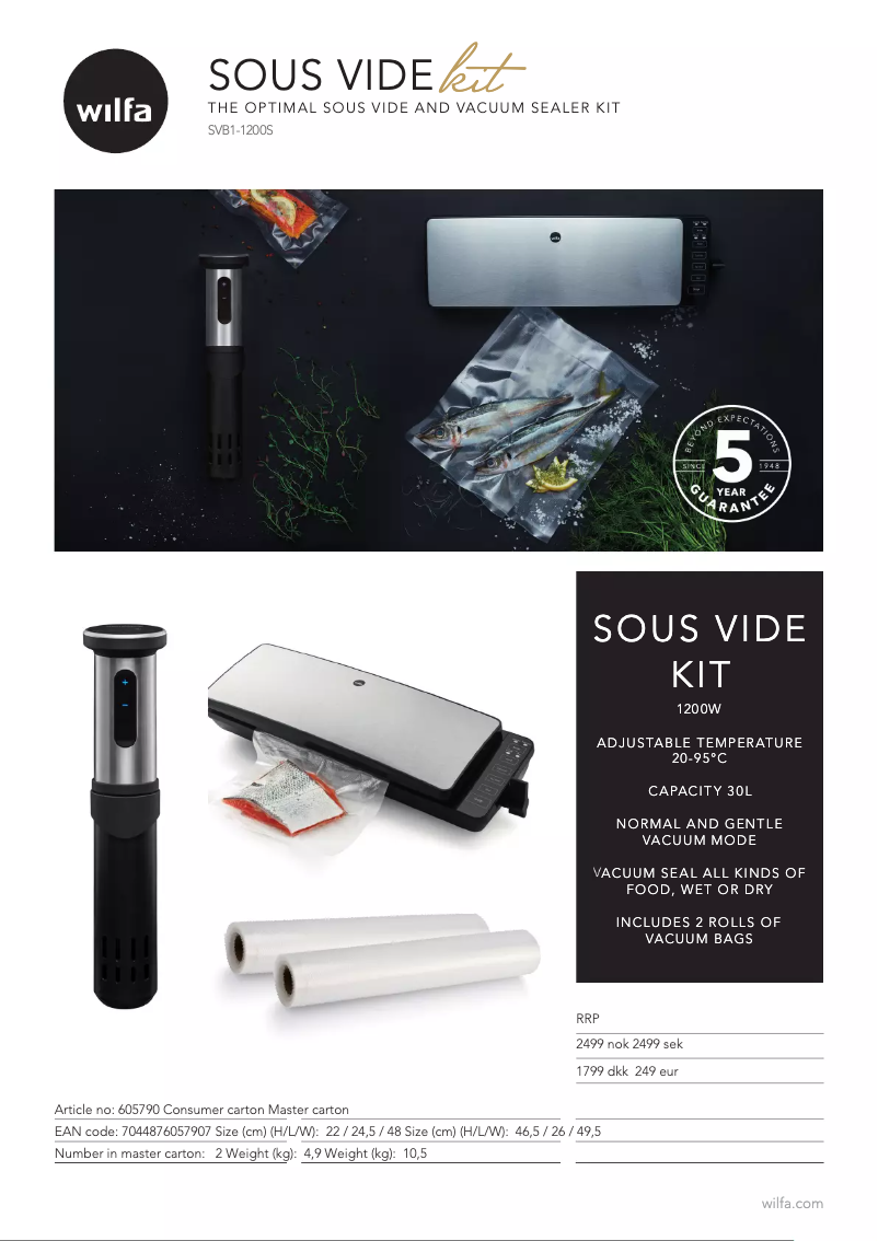 Page n°1 - Fiche technique Wilfa VS-0812S