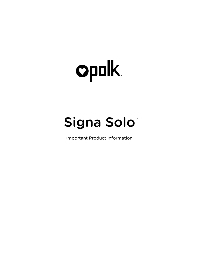 Image de la première page du manuel de l'appareil Signa Solo