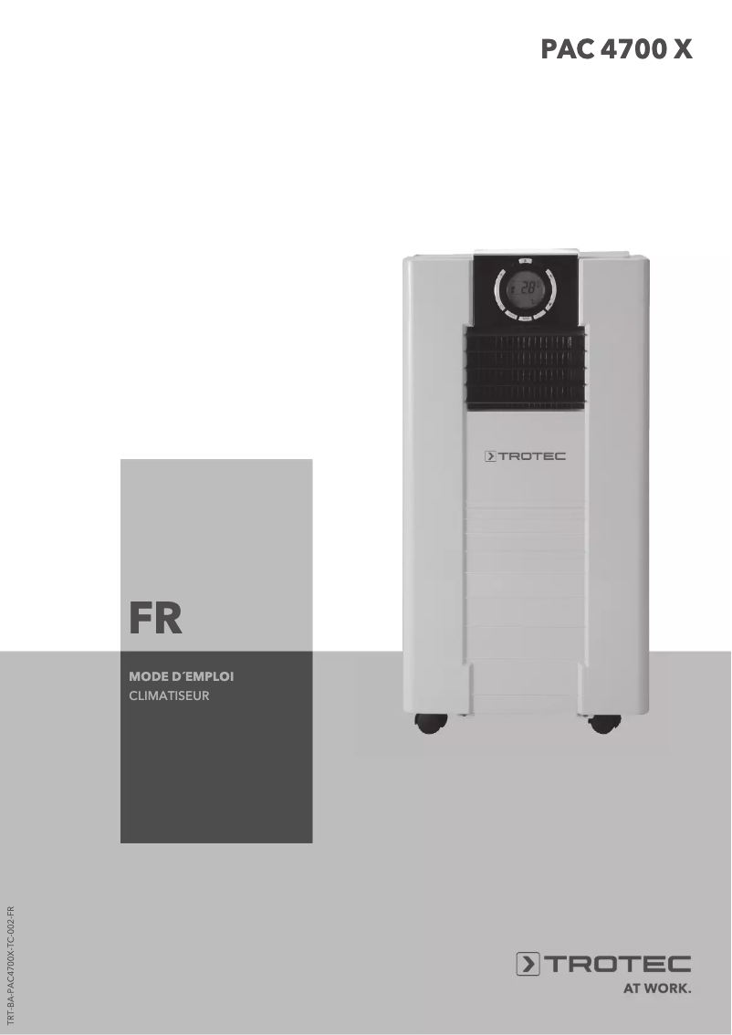 Image de la première page du manuel de l'appareil PAC 4700 X