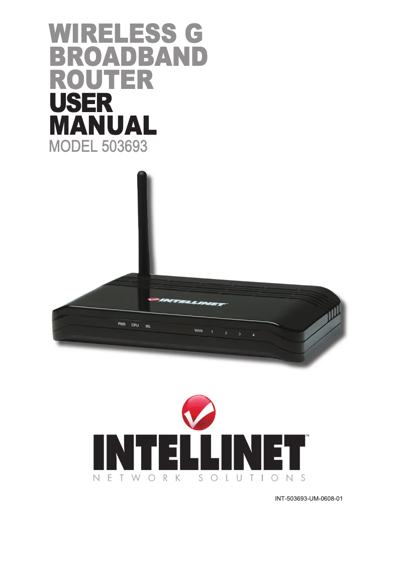 Page n°1 - Manuel utilisateur Intellinet 503693