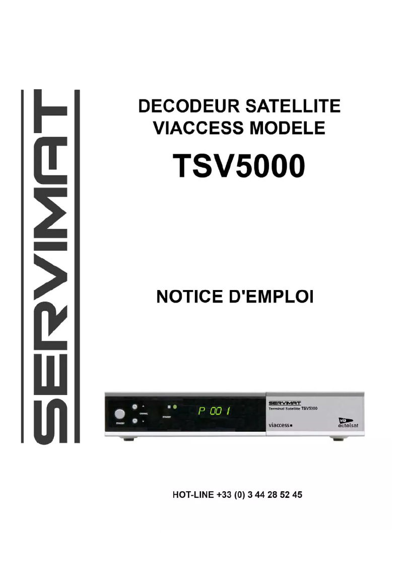 Page n°1 - Manuel utilisateur Servimat TSV5000