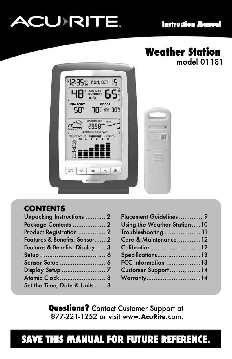 Image de la première page du manuel de l'appareil 01181