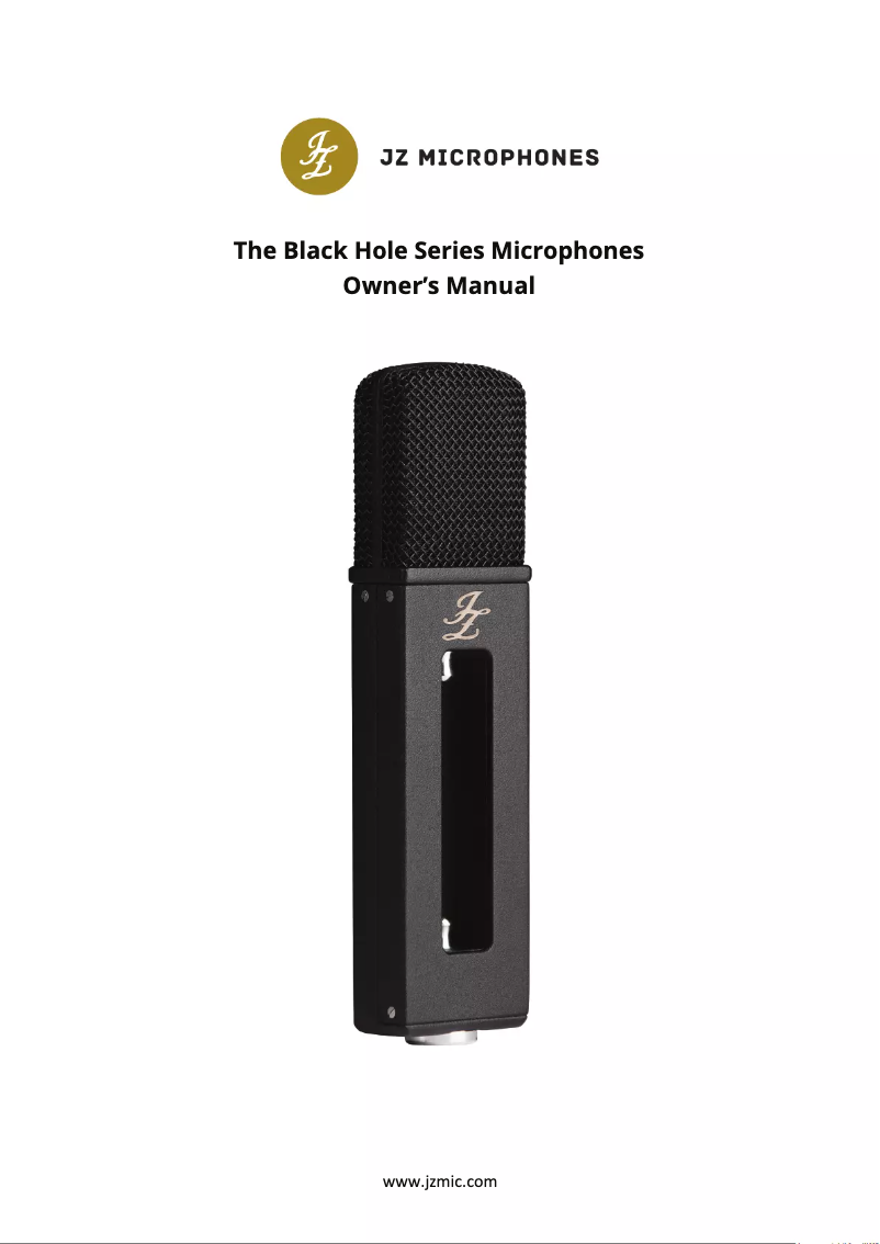 Page 1 de la notice Manuel utilisateur JZ Microphones Black Hole BH2H