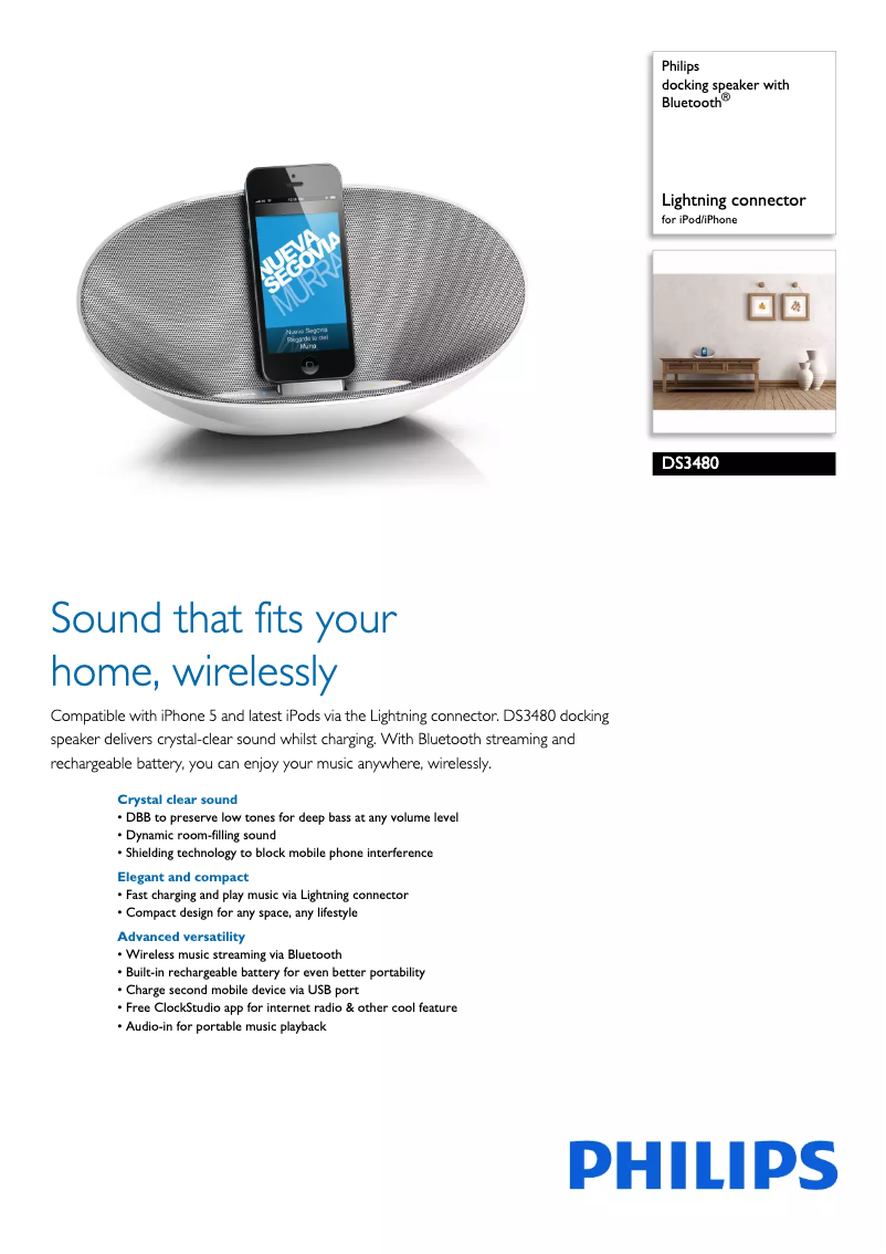 Page 1 de la notice Brochure Philips DS3480