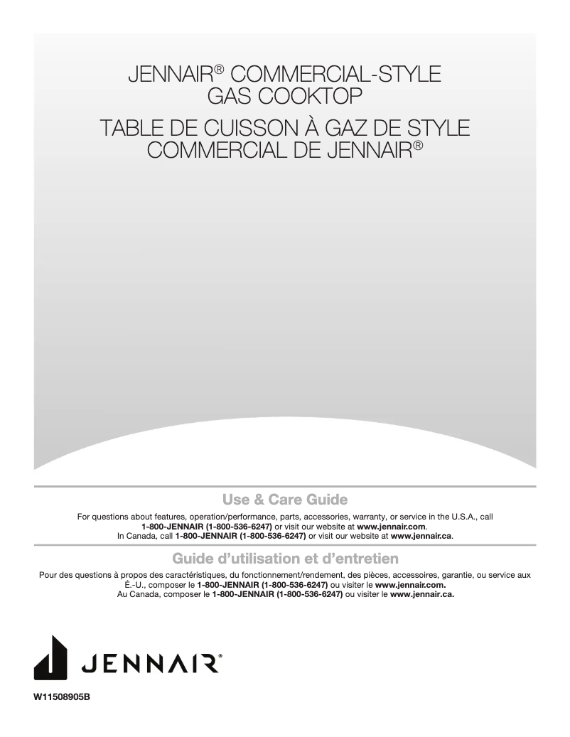 Page 1 de la notice Manuel utilisateur Jenn-Air JGCP536HM