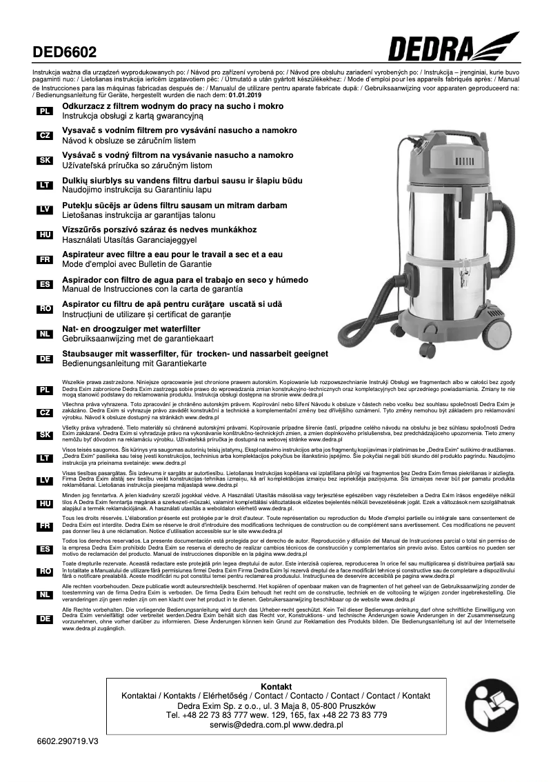 Page 1 de la notice Manuel utilisateur DEDRA DED6602