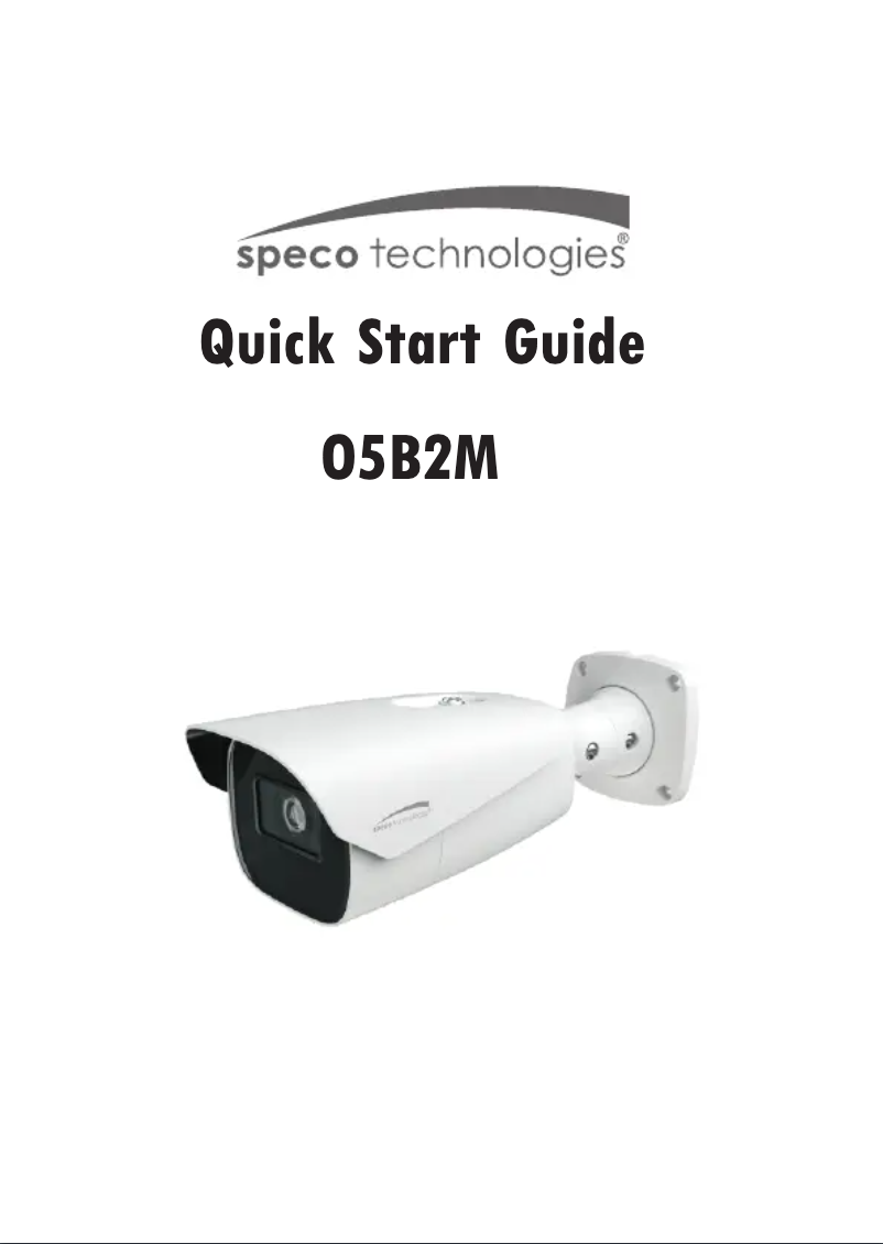 Page n°1 - Guide de démarrage rapide Speco Technologies O5B2M