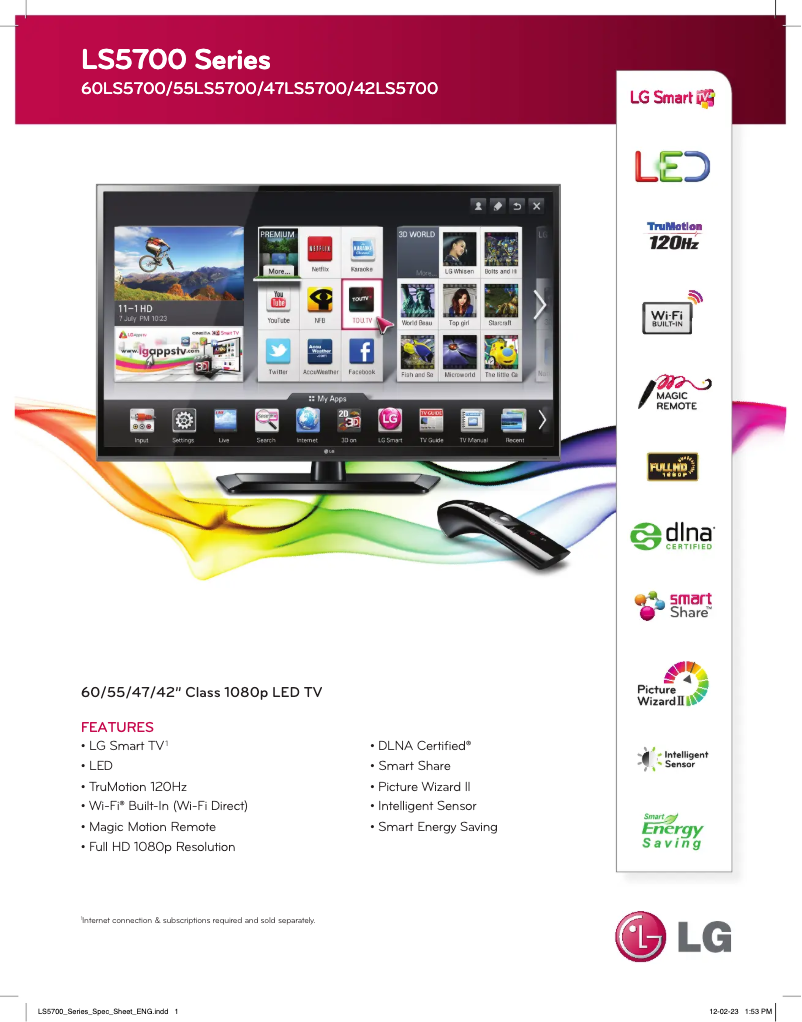 Image de la première page du manuel de l'appareil 47LS5700