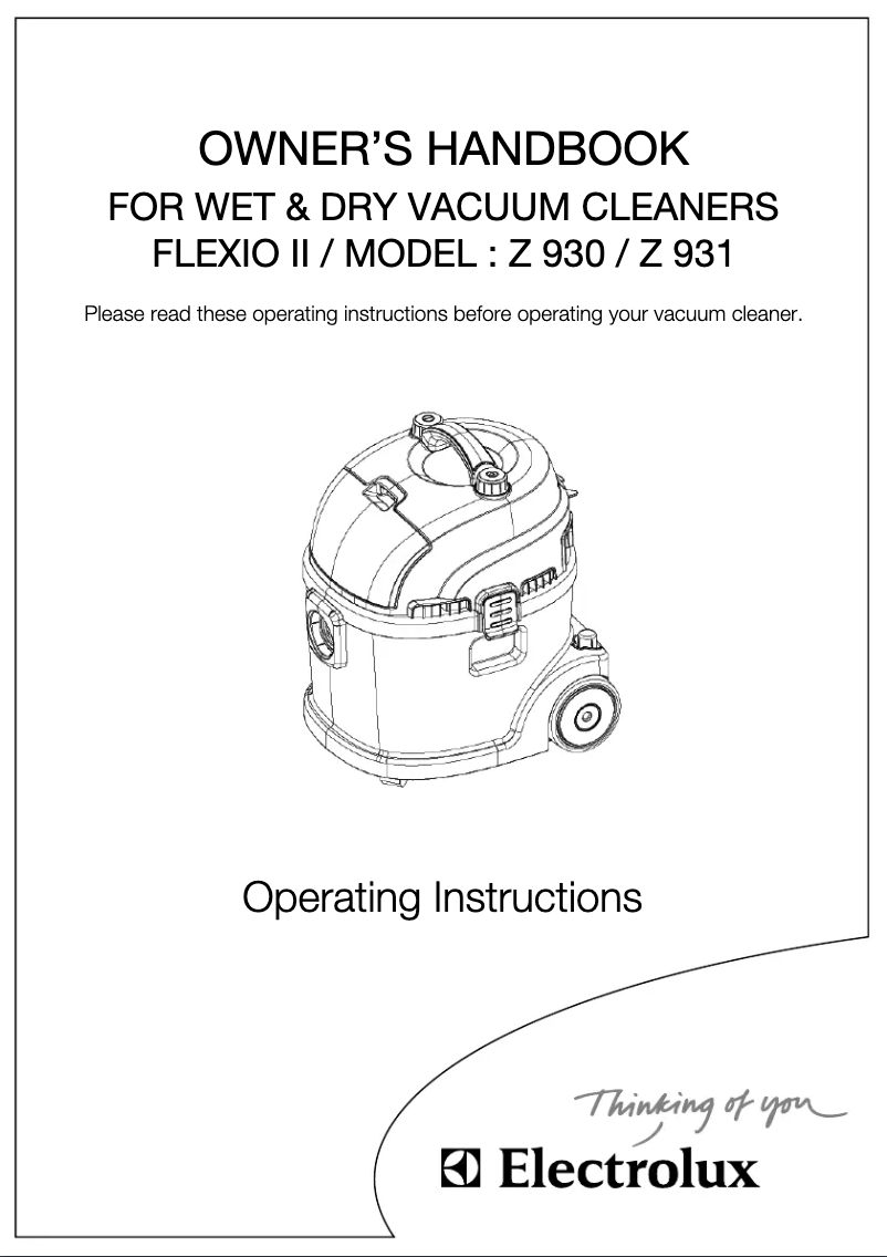 Image de la première page du manuel de l'appareil Z931