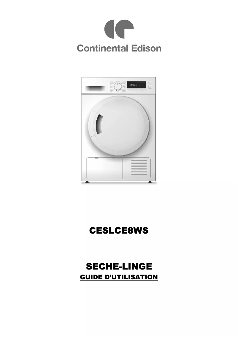 Page 1 de la notice Manuel utilisateur Continental Edison CESLCE8WS