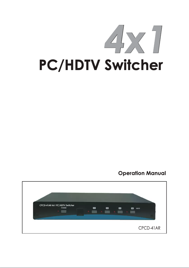 Image de la première page du manuel de l'appareil CPCD-41AR