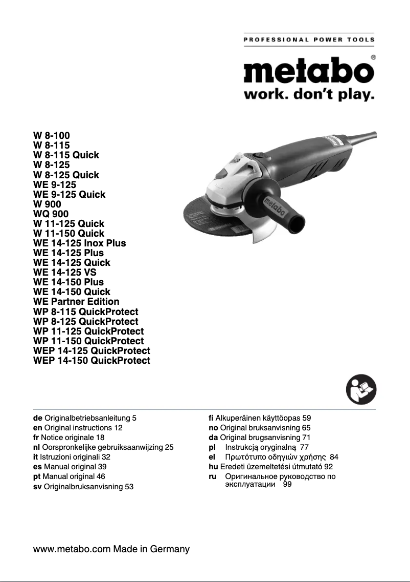 Image de la première page du manuel de l'appareil W 8-115