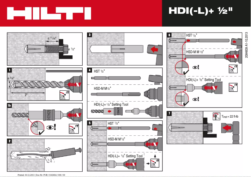Page n°1 - Instructions / montage Hilti DD 160