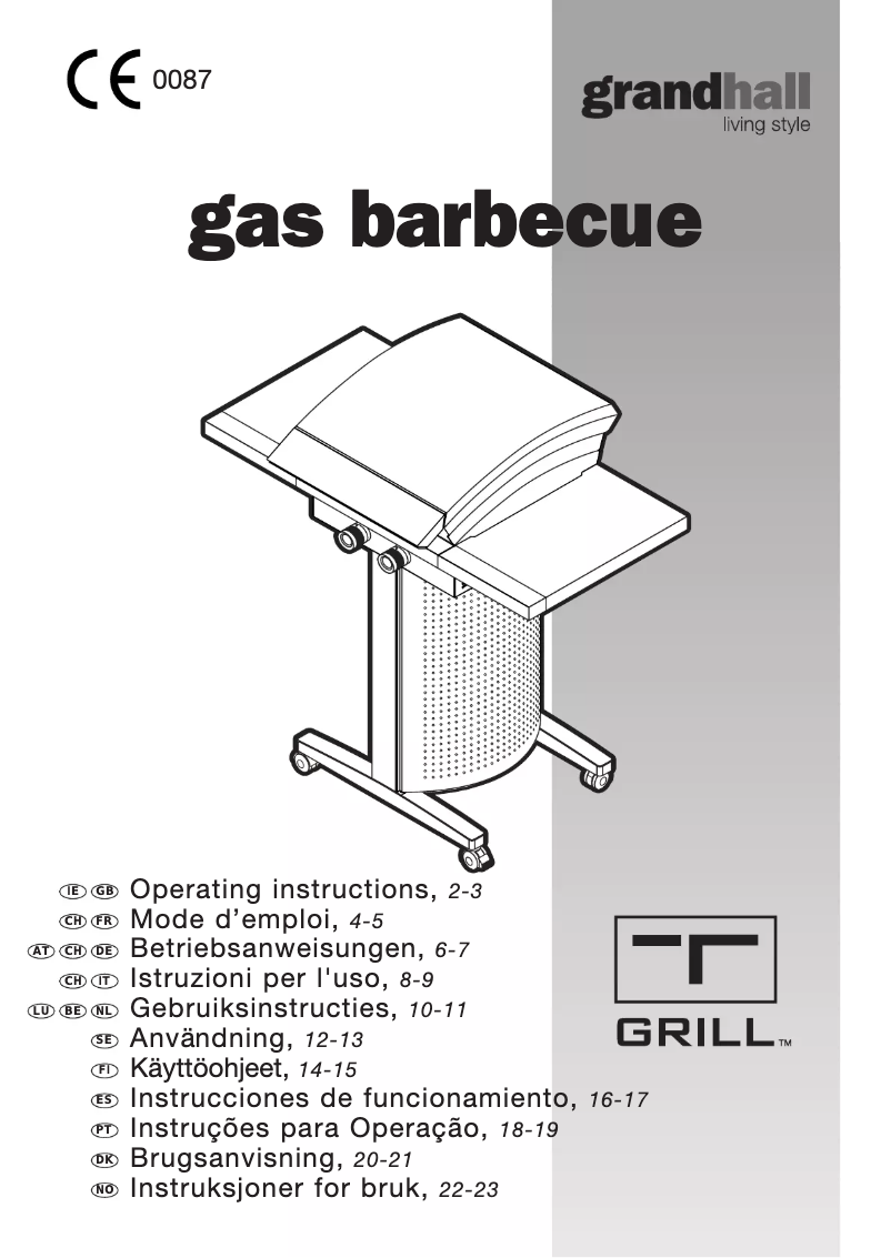 Page 1 de la notice Manuel utilisateur Grandhall T Grill